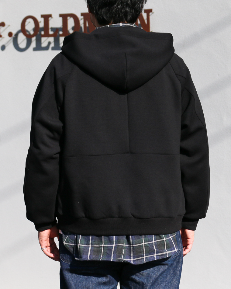 LAMOND ラモンド DOUBLE AIR KNIT ZIP UP HOODIE Black
