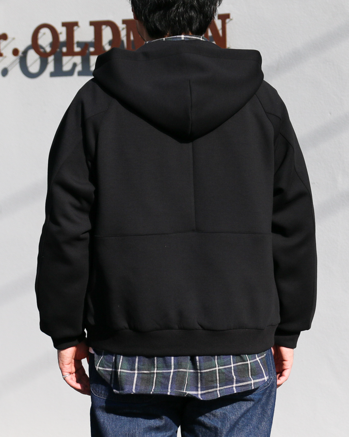LAMOND ラモンド DOUBLE AIR KNIT ZIP UP HOODIE Black