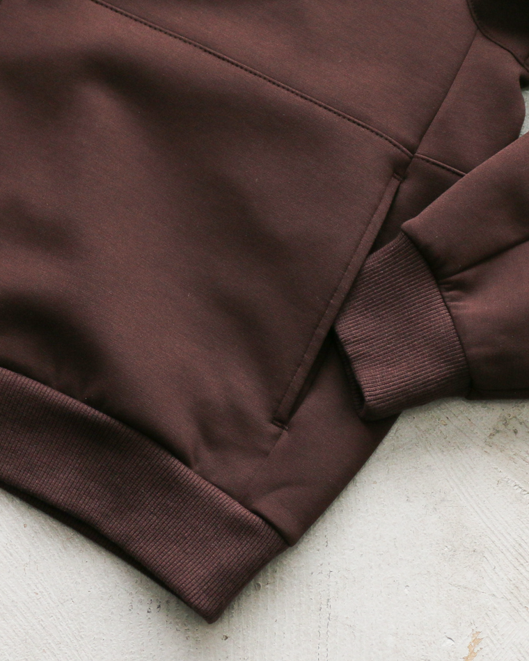 LAMOND ラモンド DOUBLE AIR KNIT ZIP UP HOODIE Brown