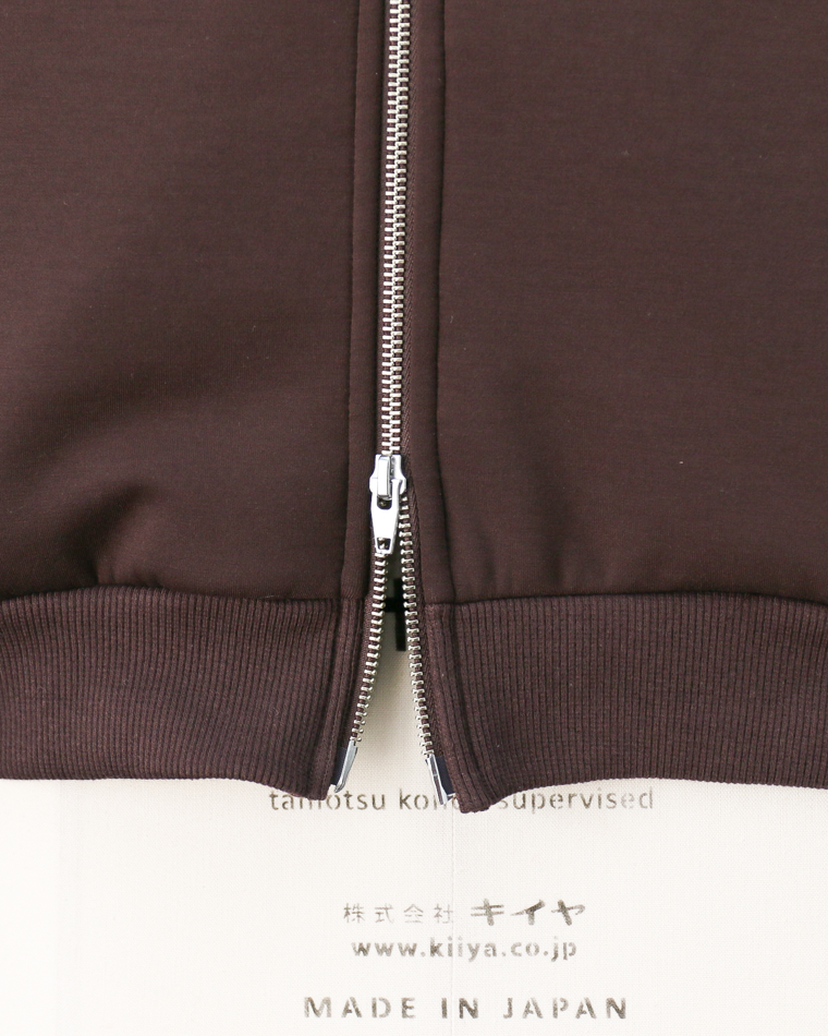 LAMOND ラモンド DOUBLE AIR KNIT ZIP UP HOODIE Brown