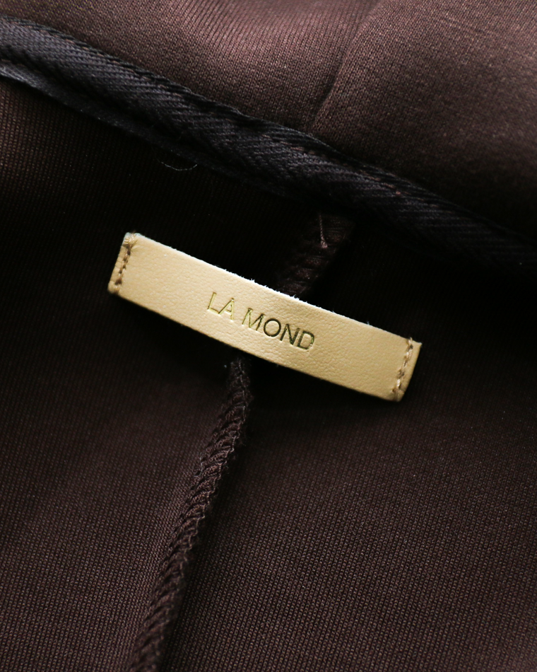 LAMOND ラモンド DOUBLE AIR KNIT ZIP UP HOODIE Brown
