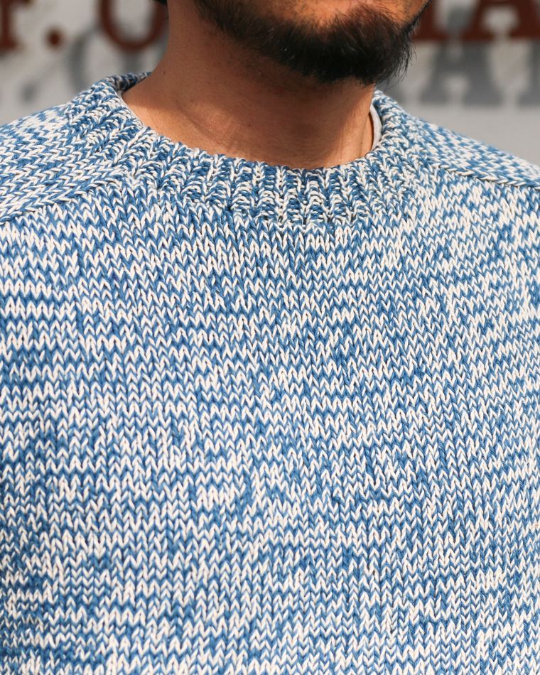 COLIMBO コリンボ ZB-0804 Pachamama Knit Sweater Hand Knit Blue mix