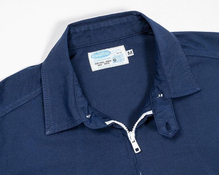 WORKERS ワーカーズ Swing Top, Combed OX, Solid Navy