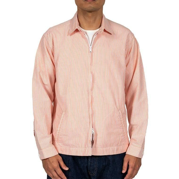 WORKERS ワーカーズ Swing Top, Supima OX, Orange Stripe