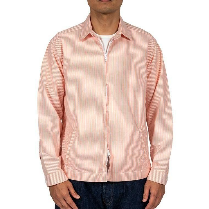 WORKERS ワーカーズ Swing Top, Supima OX, Orange Stripe