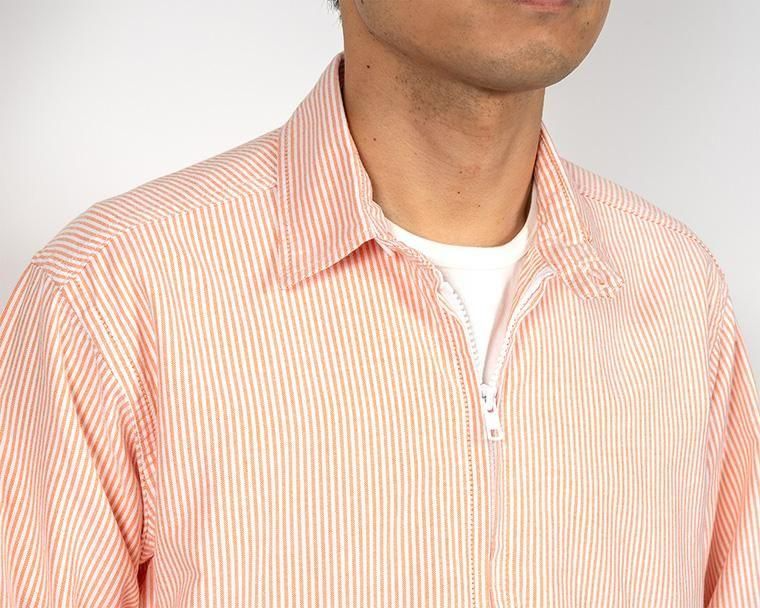 WORKERS ワーカーズ Swing Top, Supima OX, Orange Stripe