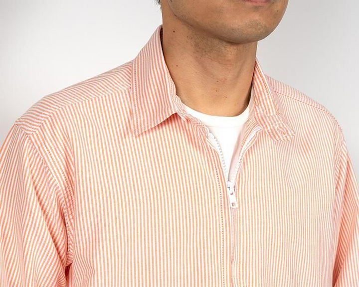 WORKERS ワーカーズ Swing Top, Supima OX, Orange Stripe