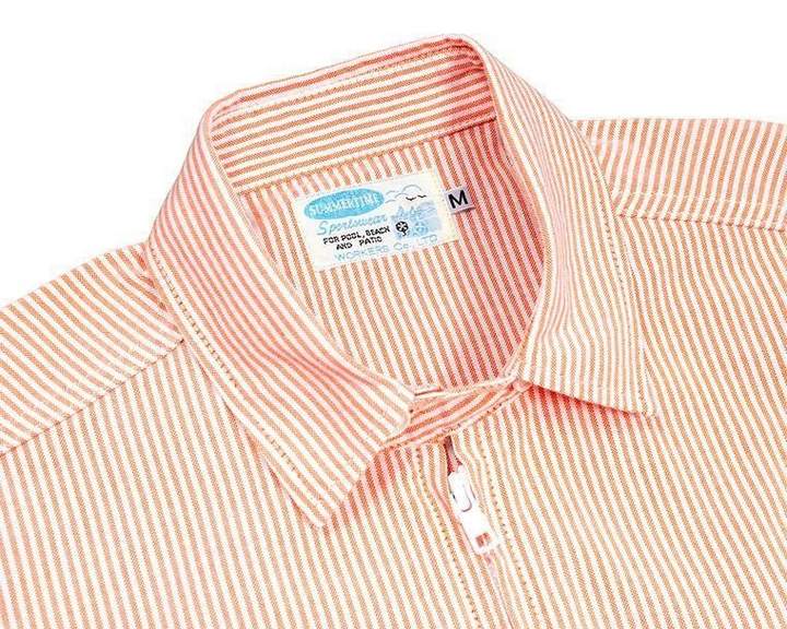 WORKERS ワーカーズ Swing Top, Supima OX, Orange Stripe