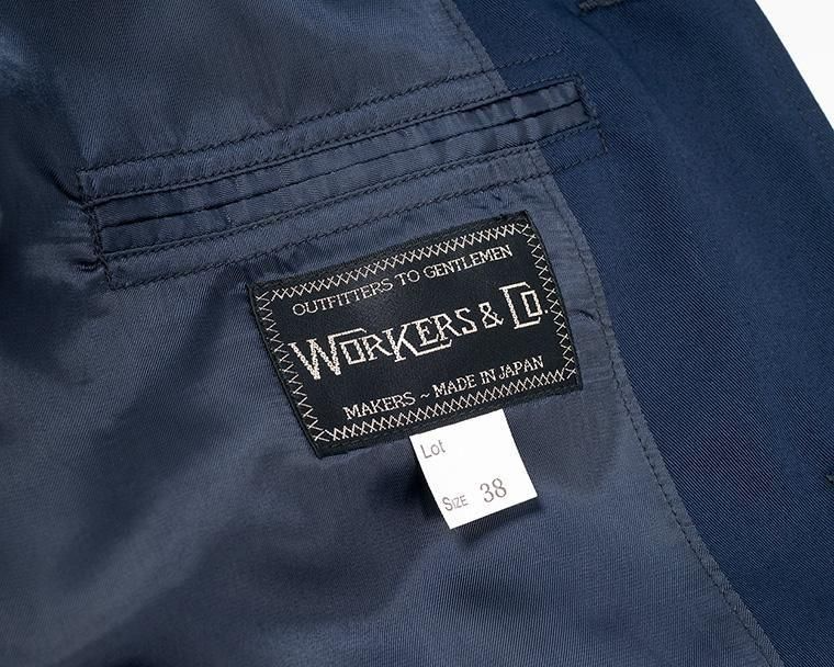 WORKERS ワーカーズ Moonglow Blazer, Combat Wool Tropical, Navy