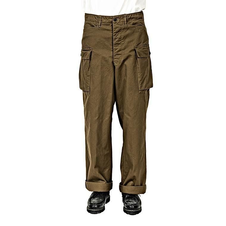 WORKERS ワーカーズ M43 Trousers Mod, Khaki Herringbone
