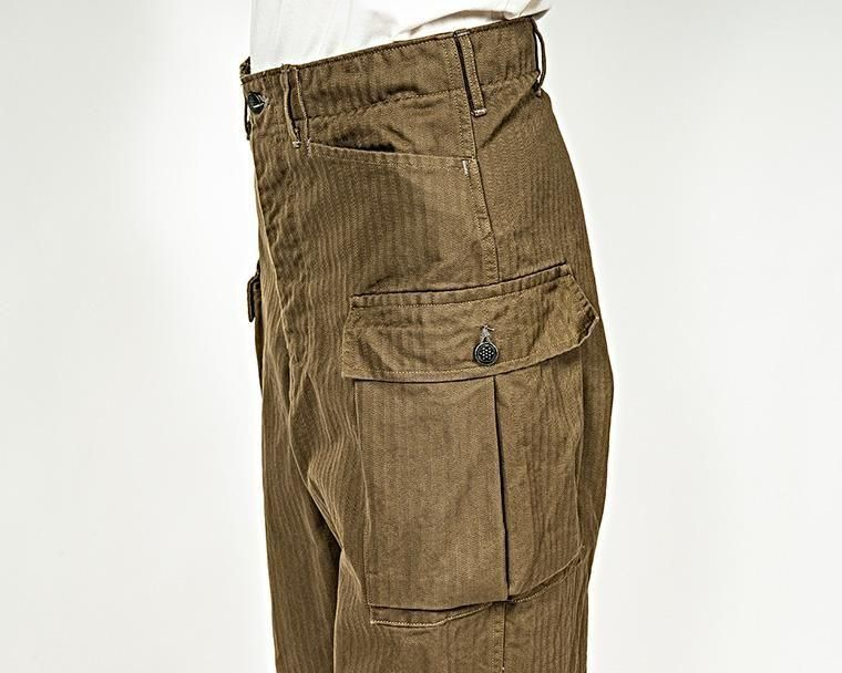 WORKERS ワーカーズ M43 Trousers Mod, Khaki Herringbone