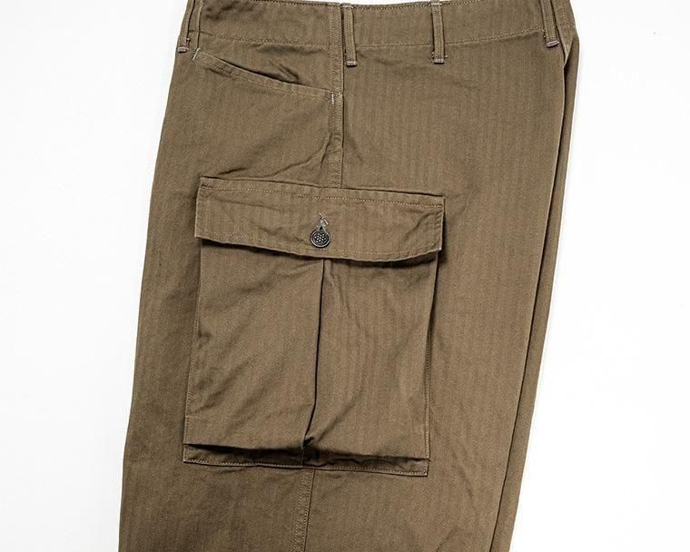 WORKERS ワーカーズ M43 Trousers Mod, Khaki Herringbone