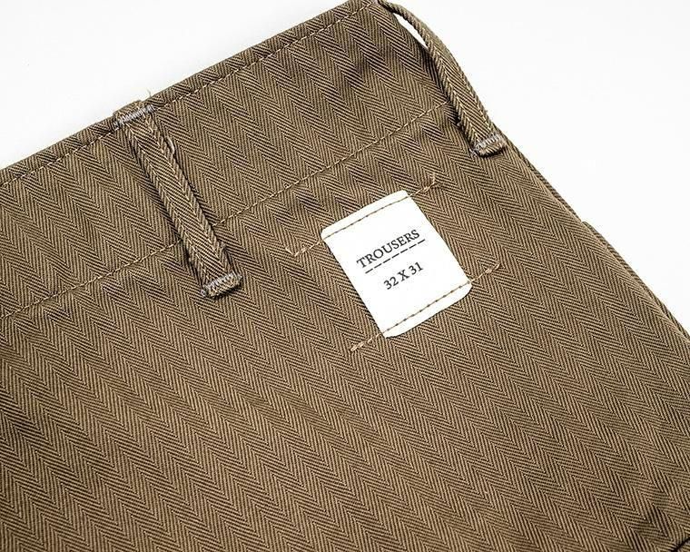 WORKERS ワーカーズ M43 Trousers Mod, Khaki Herringbone