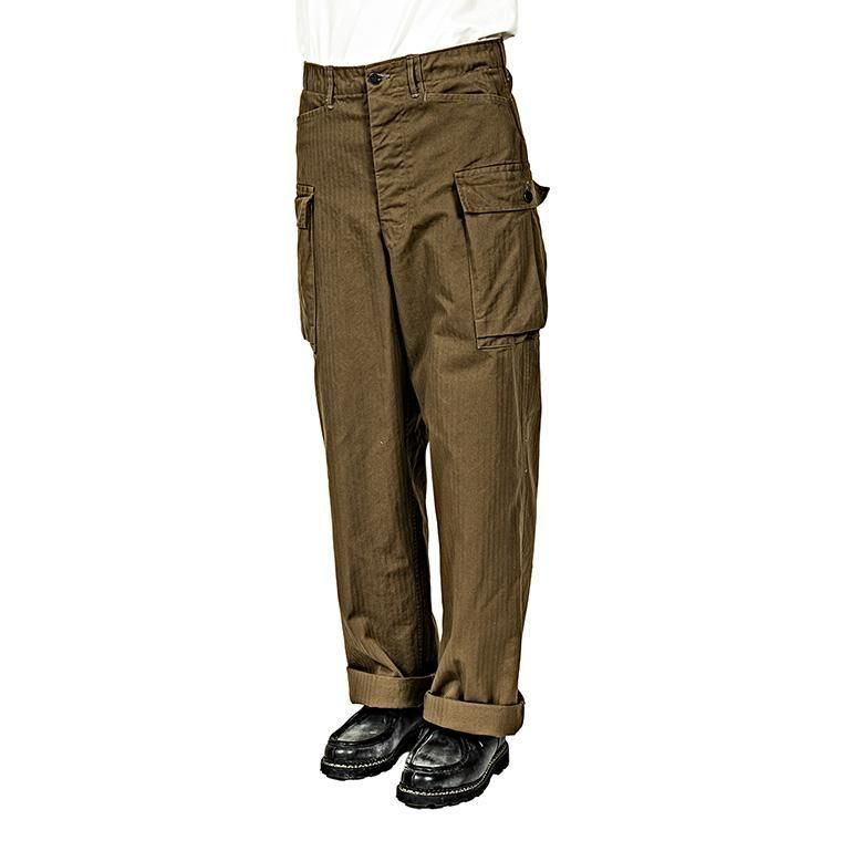 WORKERS ワーカーズ M43 Trousers Mod, Khaki Herringbone