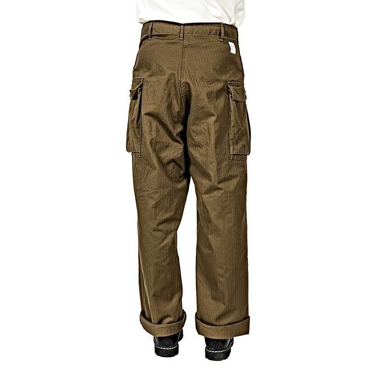 WORKERS ワーカーズ M43 Trousers Mod, Khaki Herringbone