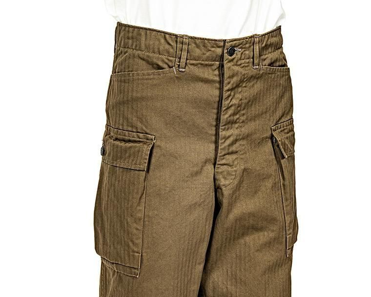 WORKERS ワーカーズ M43 Trousers Mod, Khaki Herringbone
