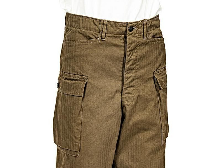 WORKERS ワーカーズ M43 Trousers Mod, Khaki Herringbone