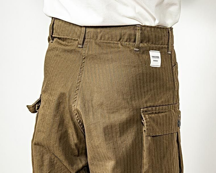 WORKERS ワーカーズ M43 Trousers Mod, Khaki Herringbone