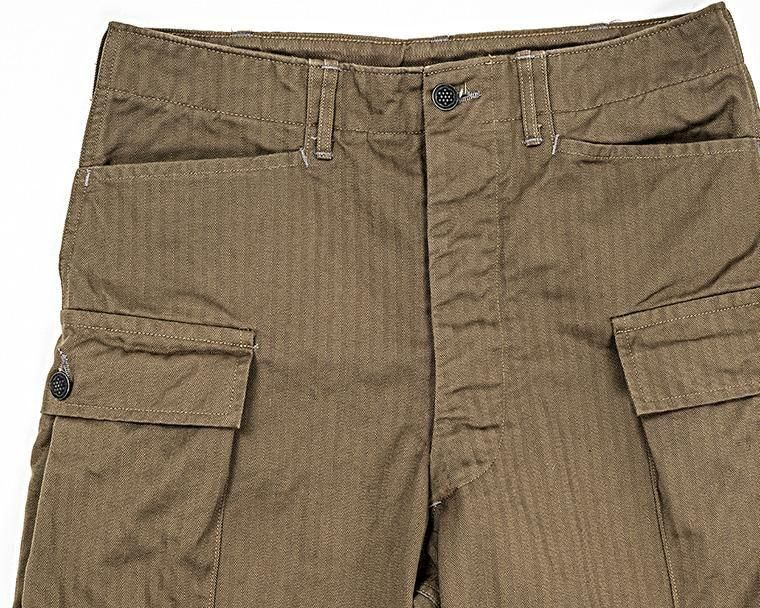 WORKERS ワーカーズ M43 Trousers Mod, Khaki Herringbone