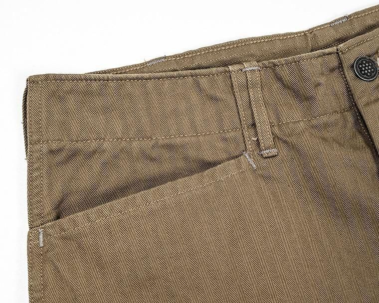 WORKERS ワーカーズ M43 Trousers Mod, Khaki Herringbone