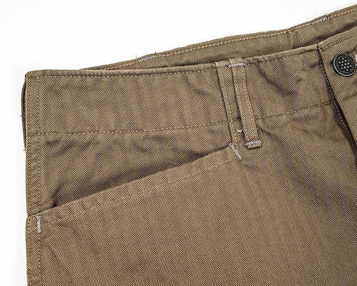 WORKERS ワーカーズ M43 Trousers Mod, Khaki Herringbone