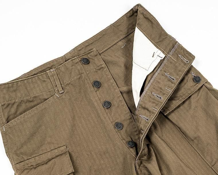 WORKERS ワーカーズ M43 Trousers Mod, Khaki Herringbone