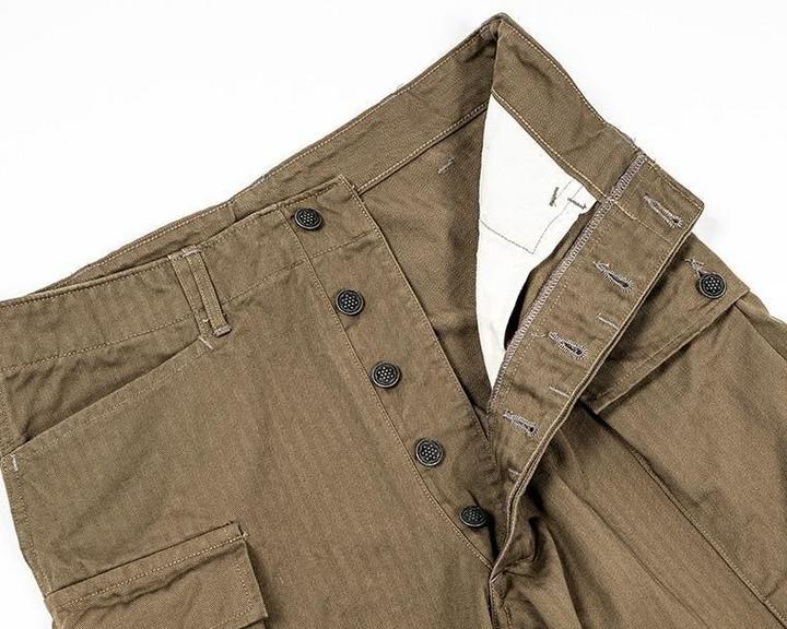WORKERS ワーカーズ M43 Trousers Mod, Khaki Herringbone