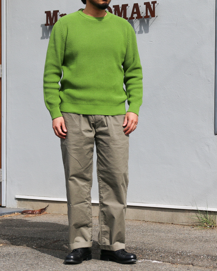 MOON CASTLE ムーンキャッスル CO1 Cotton Heavy-weight Crewneck Tea Green