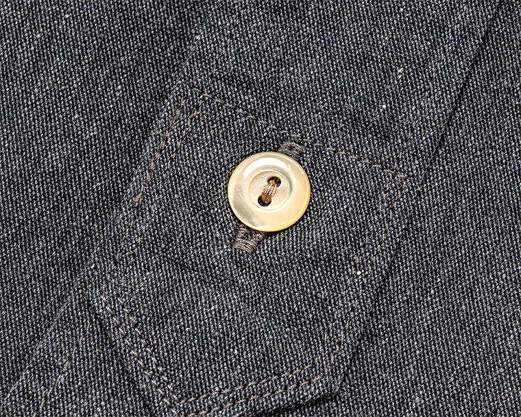 WORKERS Band Collar Shirt, Indigo Cotton Linen