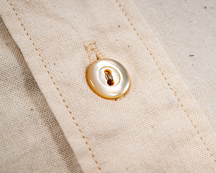 WORKERS Band Collar Shirt, Ecru Shirt Cloth