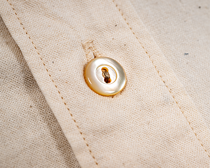 WORKERS Band Collar Shirt, Ecru Shirt Cloth