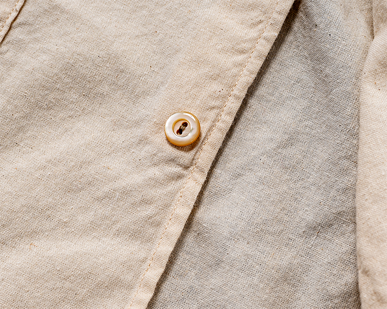 WORKERS Band Collar Shirt, Ecru Shirt Cloth