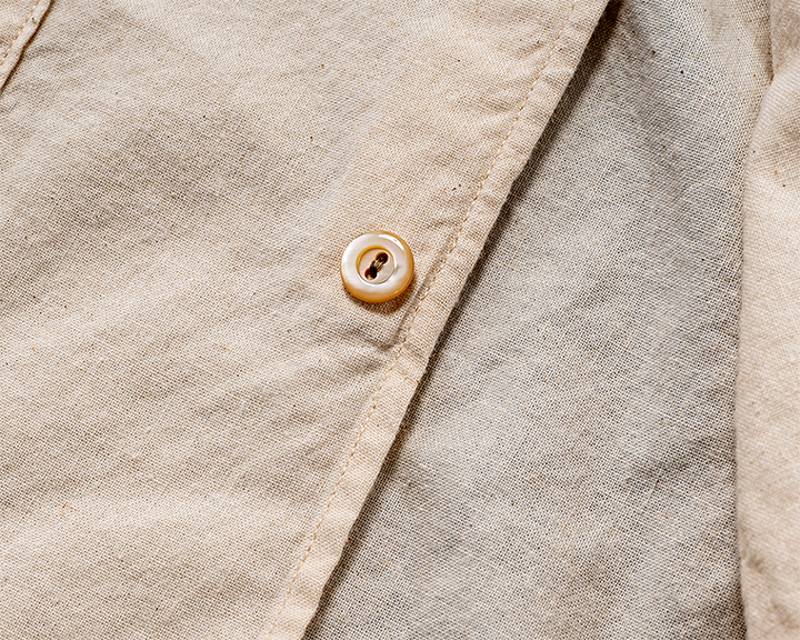 WORKERS Band Collar Shirt, Ecru Shirt Cloth
