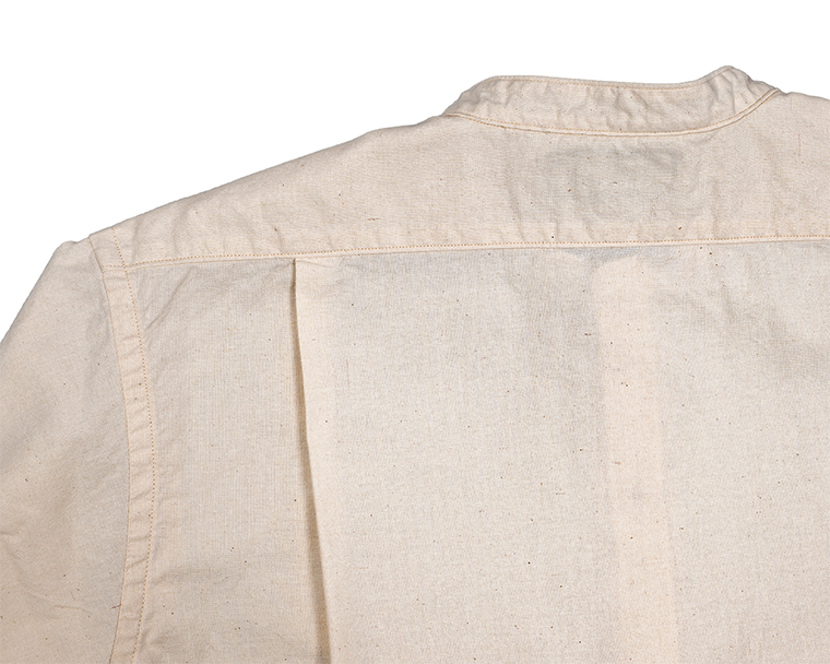 WORKERS Band Collar Shirt, Ecru Shirt Cloth