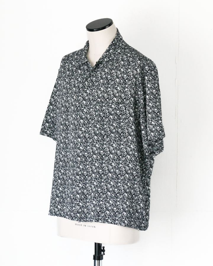 TOWN CRAFT PRINTED LOOP COLLAR SS SHIRT Skull