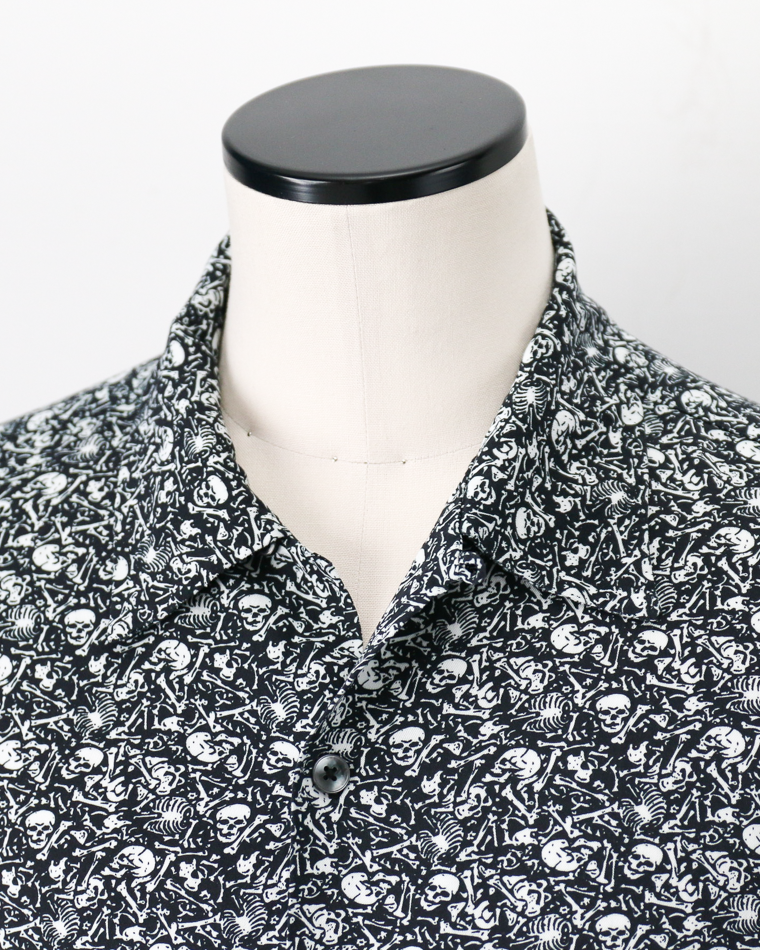 TOWN CRAFT PRINTED LOOP COLLAR SS SHIRT Skull