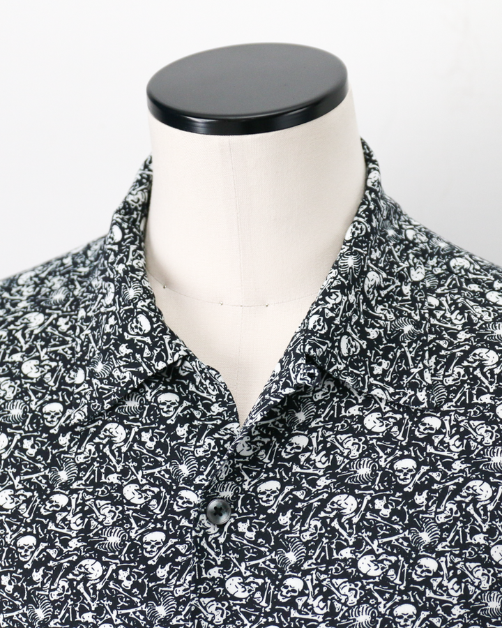 TOWN CRAFT PRINTED LOOP COLLAR SS SHIRT Skull