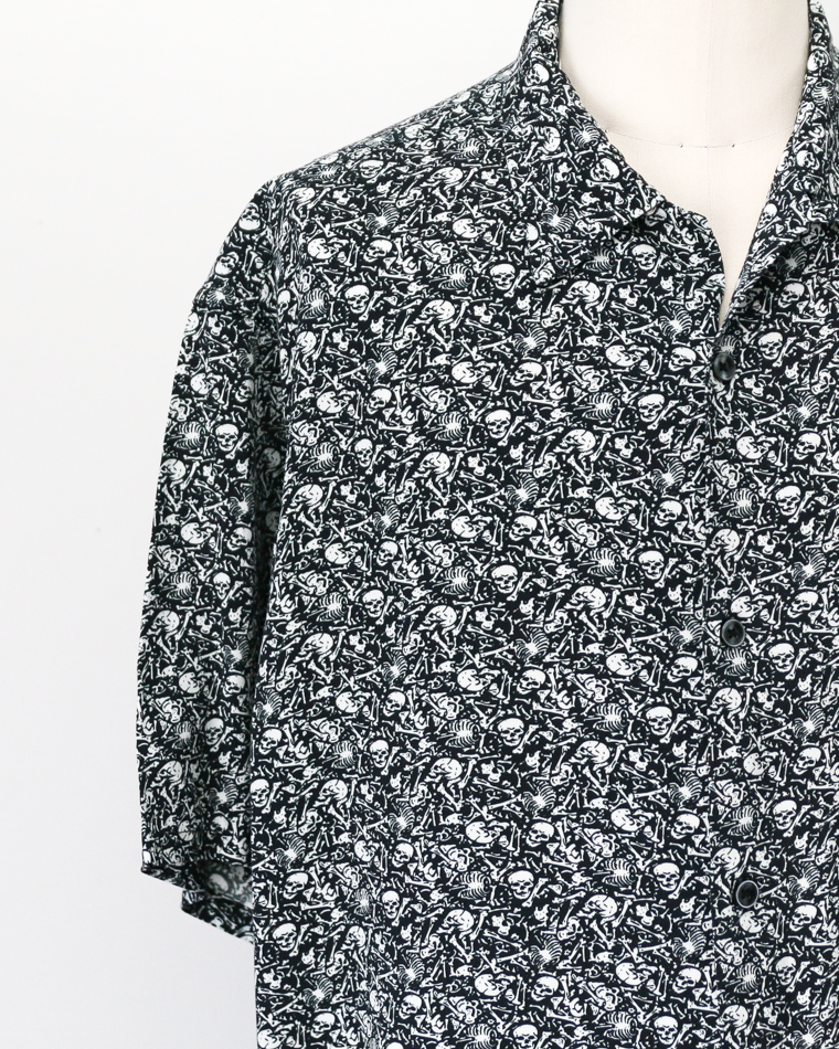 TOWN CRAFT PRINTED LOOP COLLAR SS SHIRT Skull