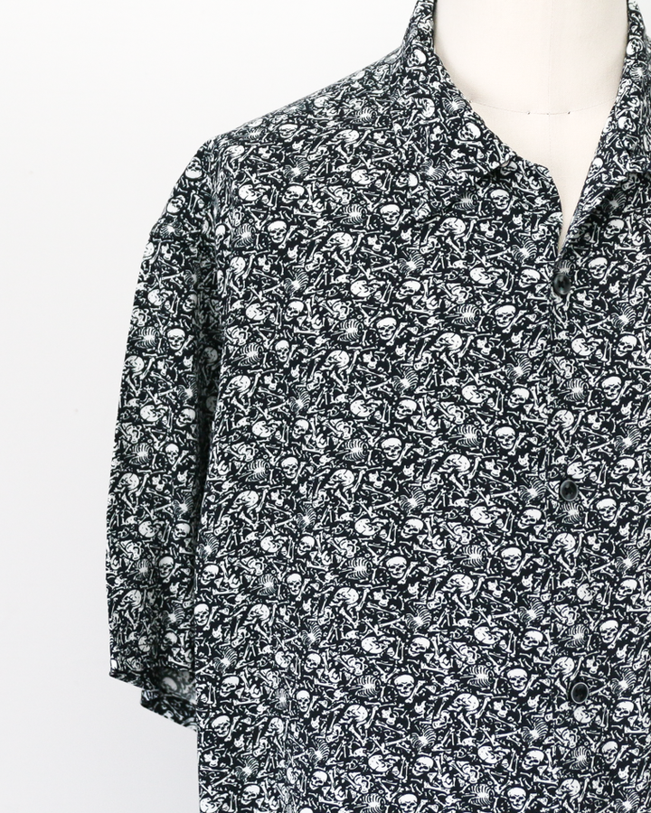 TOWN CRAFT PRINTED LOOP COLLAR SS SHIRT Skull