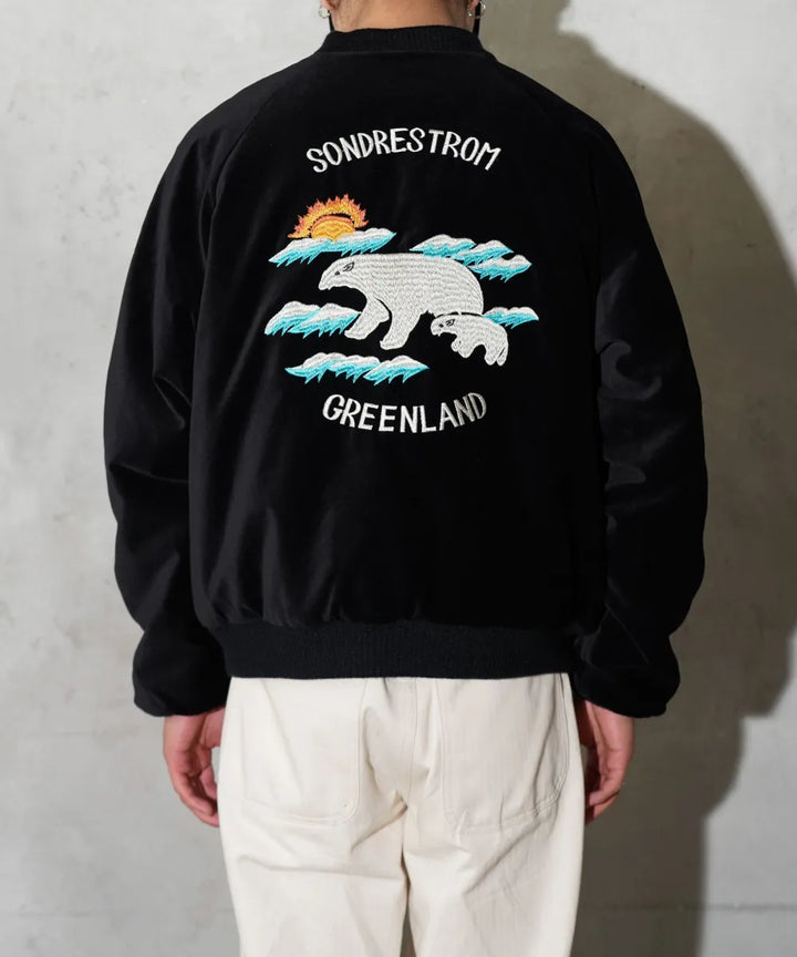 THRIFTY LOOK スリフティルック SONDRESTROM SOUVENIR PADDED BLOUSON Black×Green