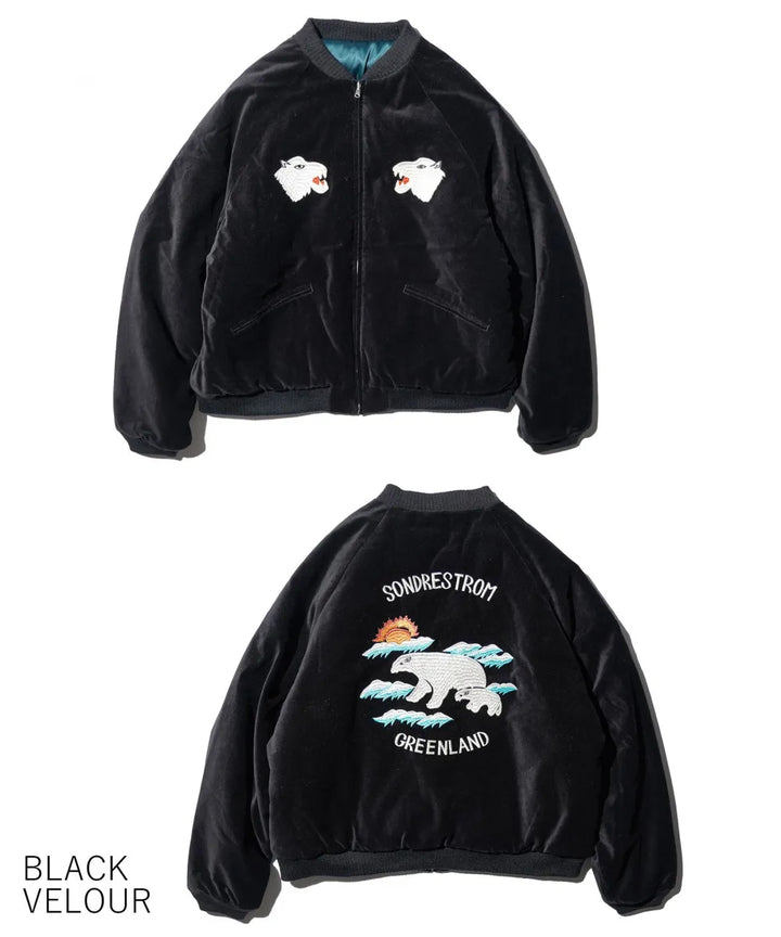 THRIFTY LOOK スリフティルック SONDRESTROM SOUVENIR PADDED BLOUSON Black×Green