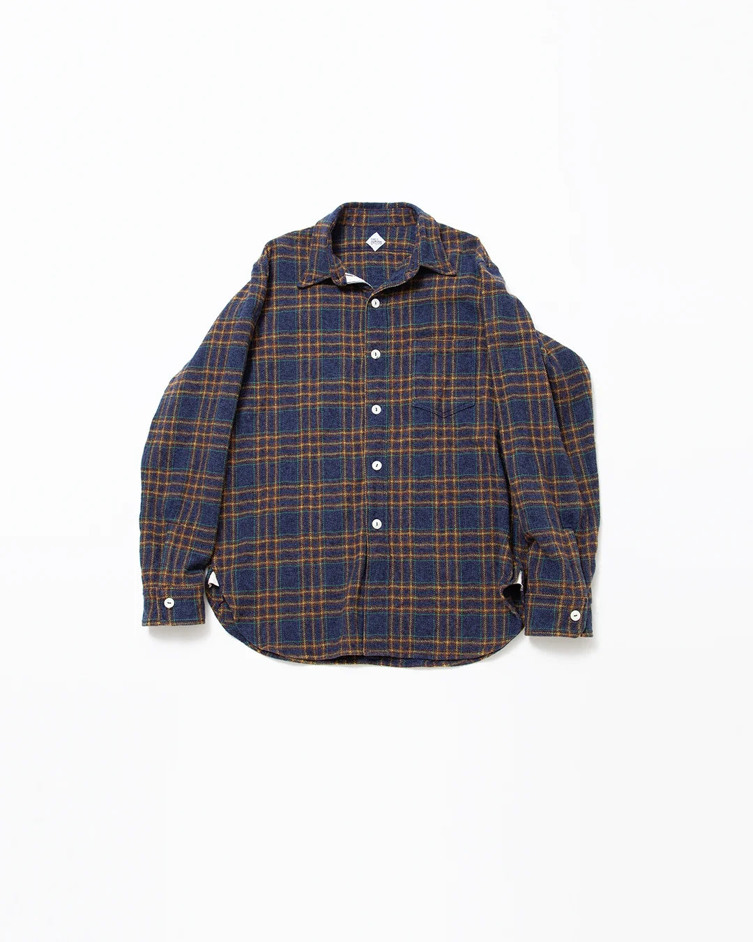 CORONA コロナ CS001 NAVY 1POCKET SHIRT / Navy × Green