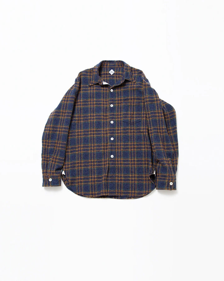 CORONA コロナ CS001 NAVY 1POCKET SHIRT / Navy × Green