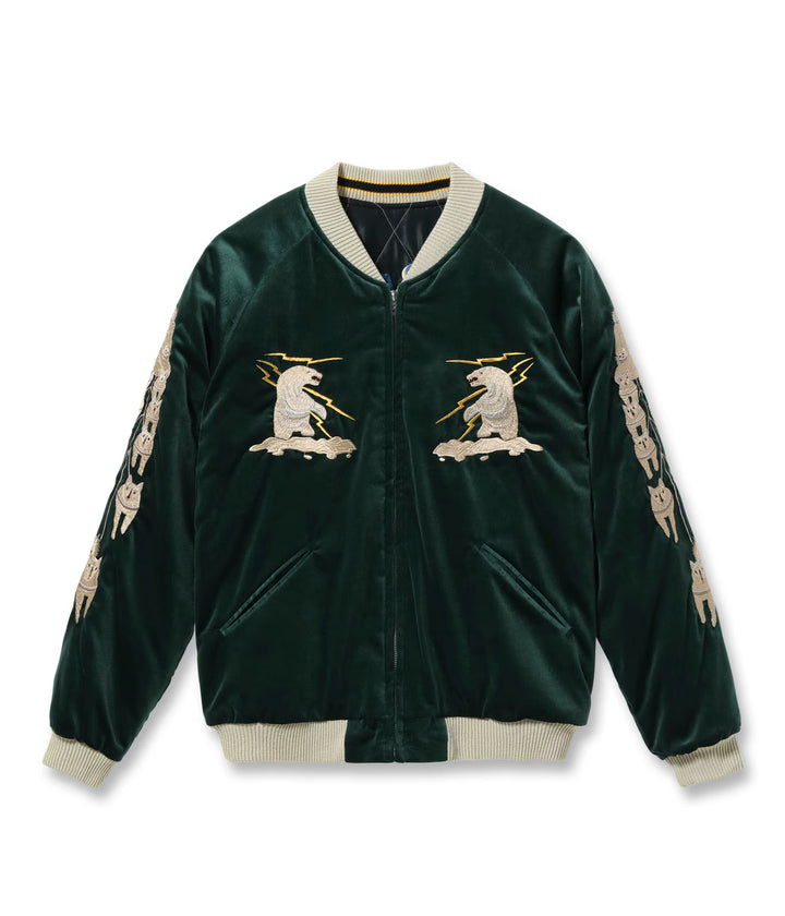 TAILOR TOYO テーラー東洋 TT15974-145 Late 1950s Style Velveteen Souvenir Jacket “POLAR BEAR” × “ALASKA MAP”