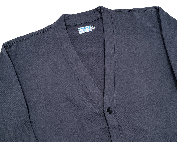 WORKERS ワーカーズ Cotton Relax Cardigan, Fade Black