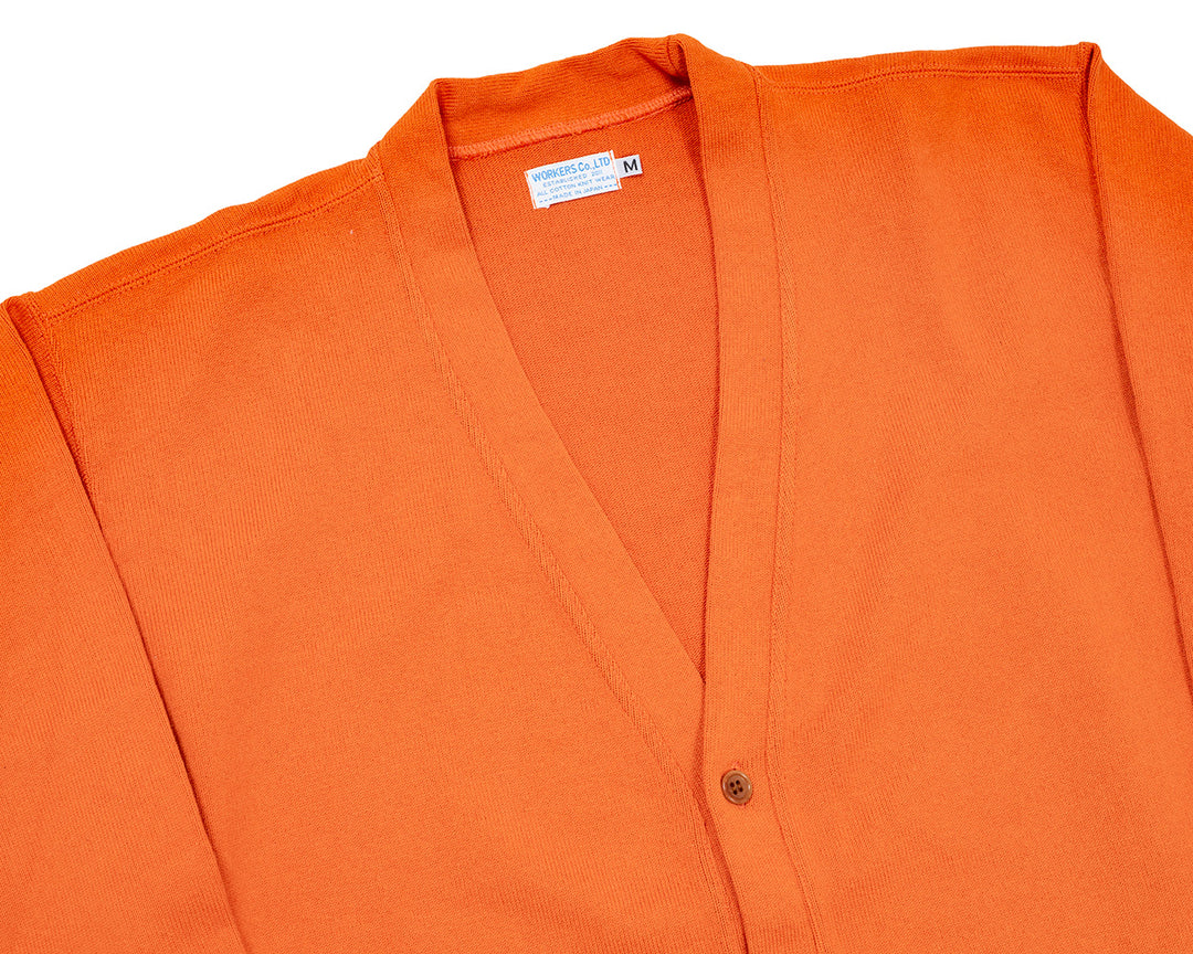 WORKERS ワーカーズ Cotton Relax Cardigan, Orange