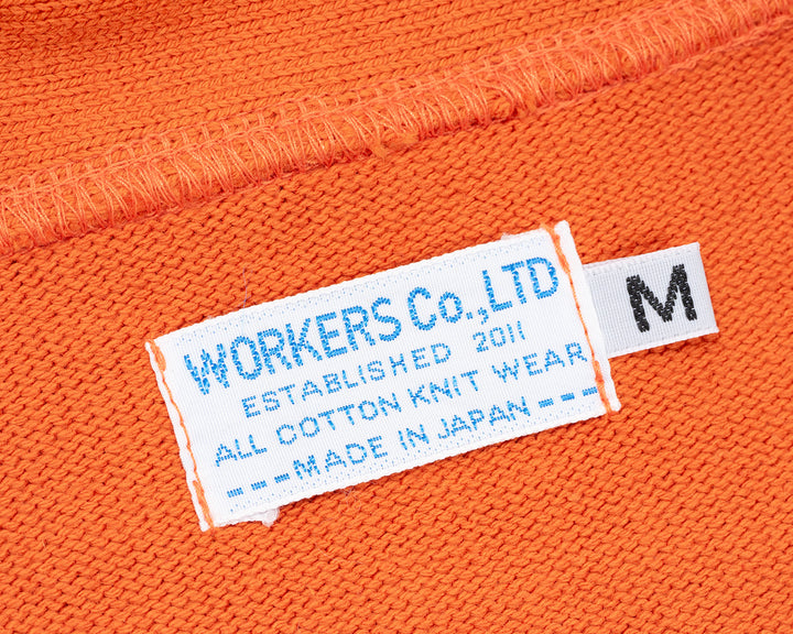 WORKERS ワーカーズ Cotton Relax Cardigan, Orange