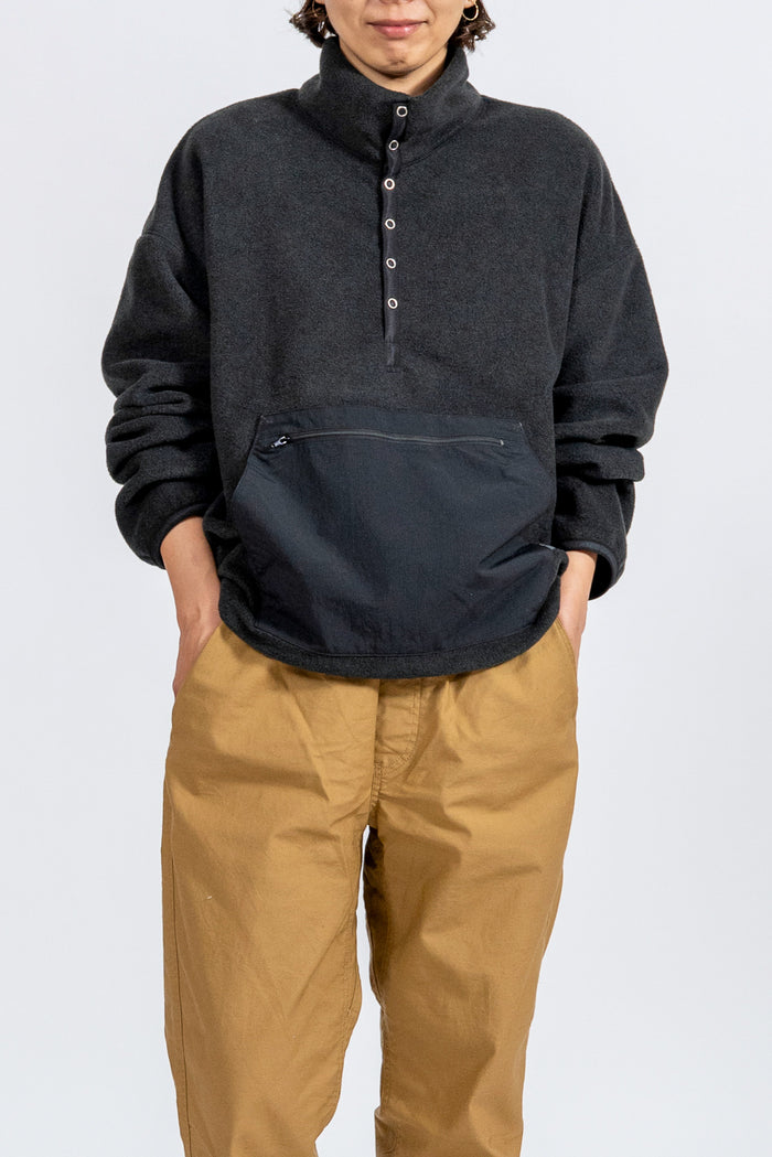 DELICIOUS デリシャス Fleece Snap Pullover - BLK