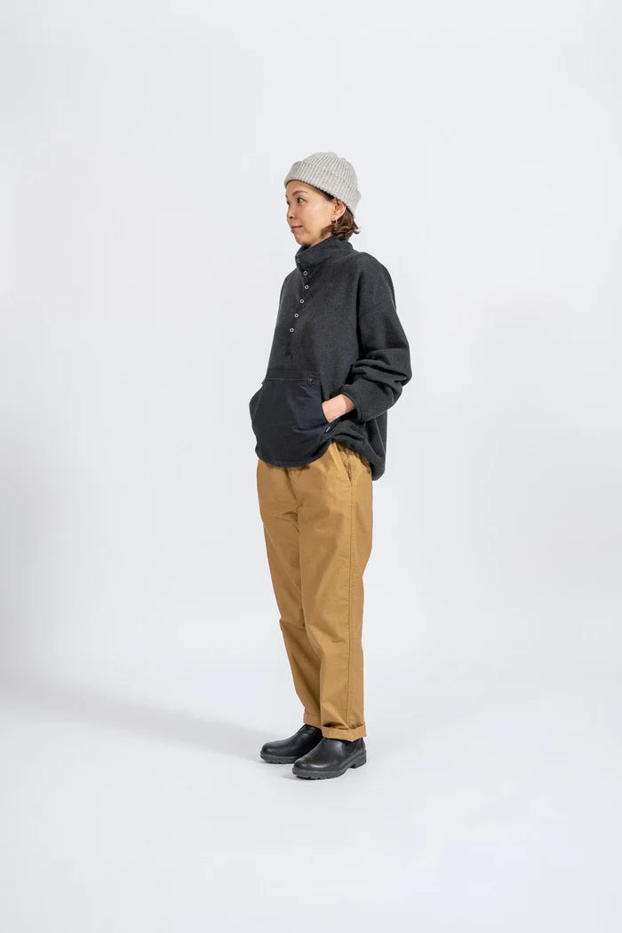 DELICIOUS デリシャス Fleece Snap Pullover - BLK
