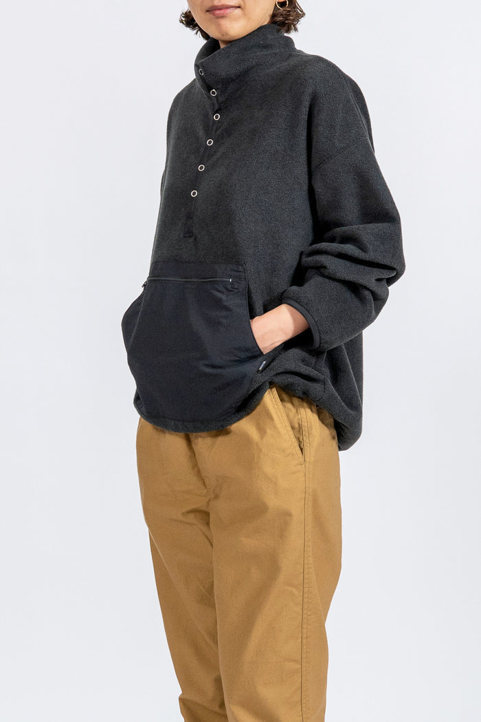 DELICIOUS デリシャス Fleece Snap Pullover - BLK